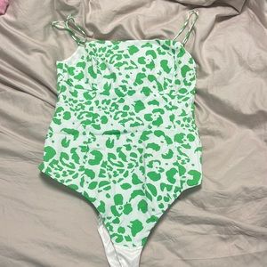 Zara neon animal print body suit